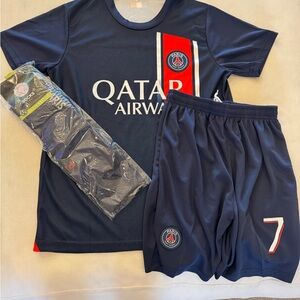 Mbappe PSG Navy Soccer Jersey and Shorts Set
